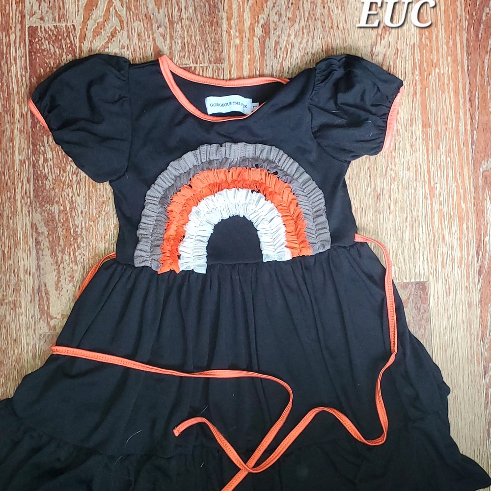 🦊 Gorgeous the Fox Rainbow Dress | Size 7 EUC 🖤🧡